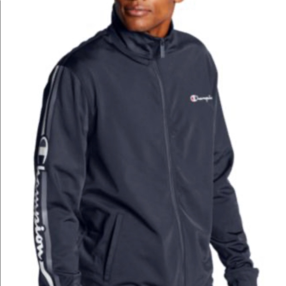 **NEW** Champion Men’s Track Jacket Black SZ LRG - Picture 2 of 2